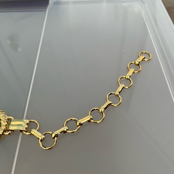 Emerald Green, Light and Royal Blue Gems Gold Metal Circles Belt Made in Italy - Picture 4 of 6